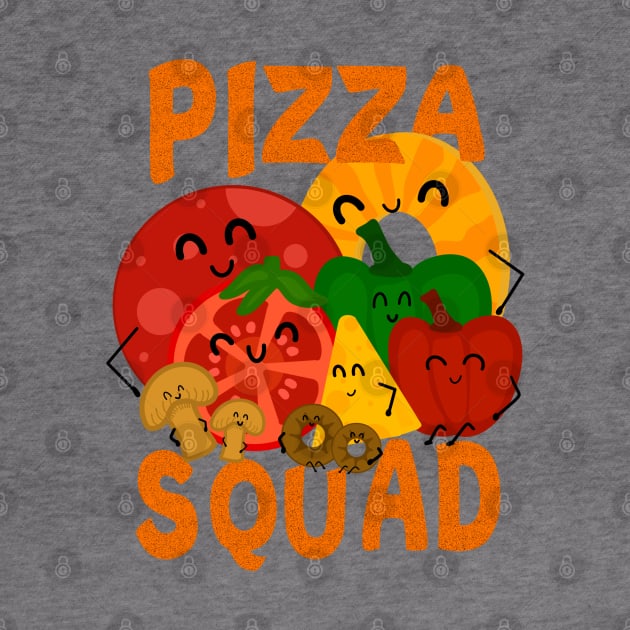 Pizza Squad, Pizza Ingredients for Pizza Lover Funny by Andrew Collins